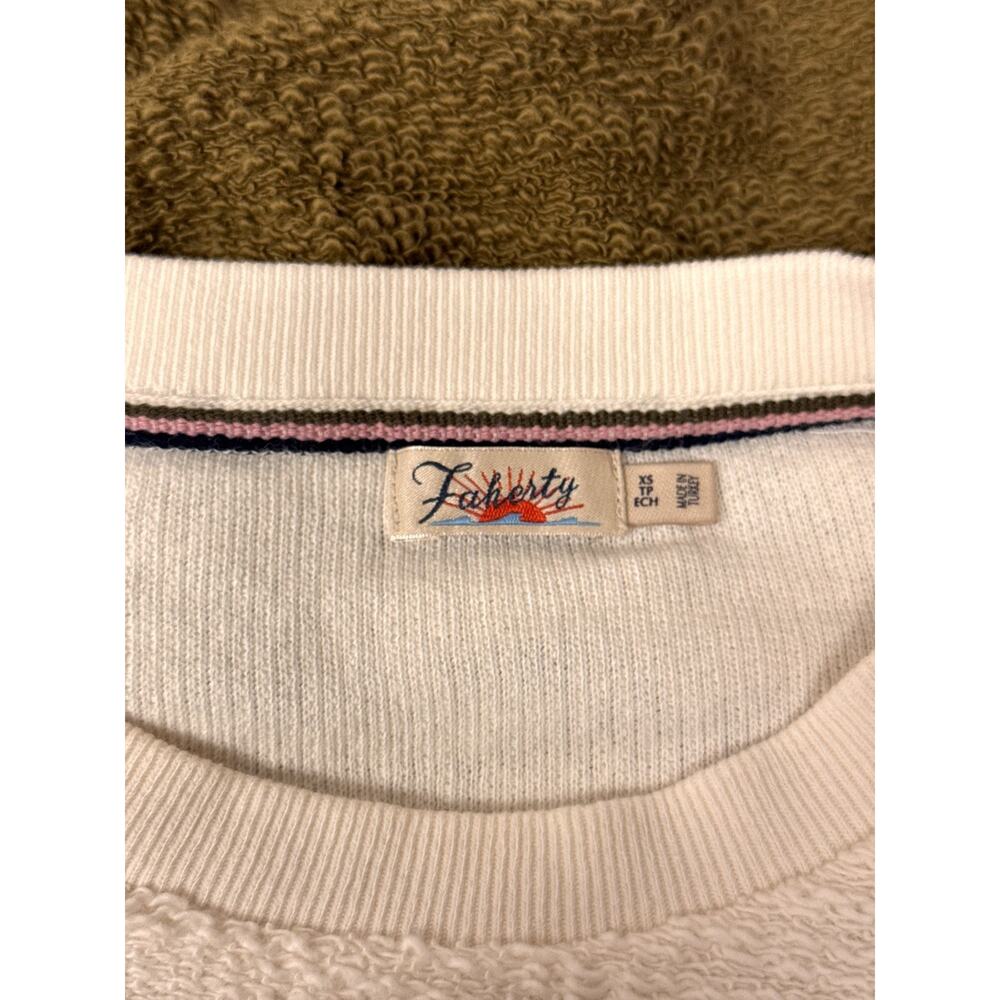 Faherty Vista Stripe Pullover Sweatshirt XS Womens Organic Cotton French Terry - Picture 7 of 9